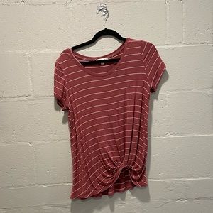 Twist Hem Stripe T-shirt